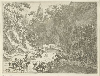 Bergslandskap med herdar och boskap Landskap med herdar och boskap (serietitel) av Johannes Gronsveld