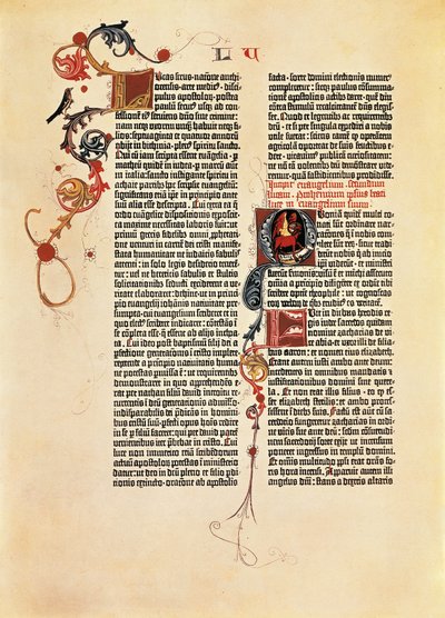 Bibelsida Mazarine (B42) av Johannes Gutenberg