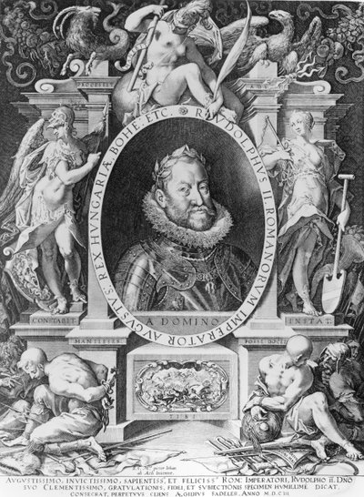 Porträtt av Rudolf II (1576-1612) av Johannes Hausser von Ach