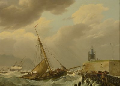 Fartyg i stormiga hav av Johannes Hermanus Koekkoek