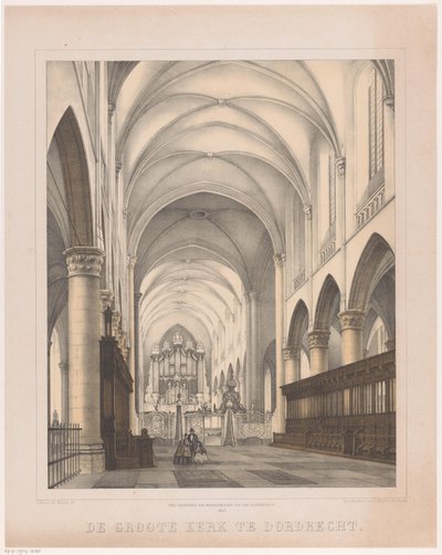 Interiör av Grote Kerk i Dordrecht Stora kyrkan i Dordrecht (titel på objekt) av Johannes Hermanus van der Heijden