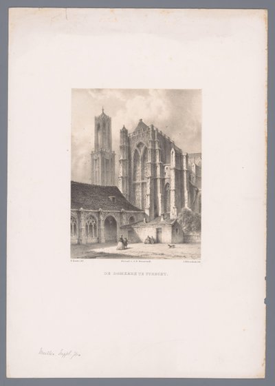 Utsikt över Domkerk och Domtoren i Utrecht Domkyrkan i Utrecht (titel på objekt) Holländsk stads- och hamnvy efter teckningar av Everhardus Koster (serietitel) E. Kosters skissbok: Dutch City and Harbour Views (serietitel) av Johannes Hilverdink