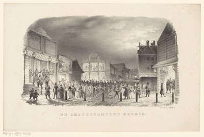 Mässa på Botermarkt i Amsterdam Amsterdammässan (titel på objekt) av Johannes Hilverdink