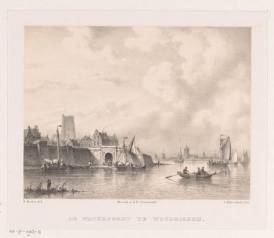 Water Gate i Woudrichem The Waterpoort i Woudrichem (titel på objekt) av Johannes Hilverdink
