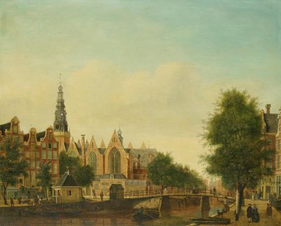 Oude Kerk sedd från Oudezijds Voorburgwal av Johannes Huibert Prins
