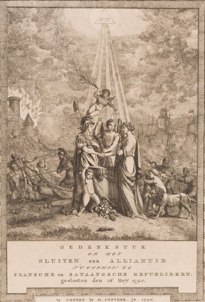 Minnesverk över ingåendet av alliansen mellan Franska och Bataviska republiken (16 maj 1795) av Johannes Huibert Prins