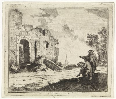 Ritare vid en ruin av Johannes Huibert Prins