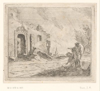 Ritare vid en ruin av Johannes Huibert Prins