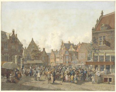 Stadstorget med mässa Stadtorg med tivoli av Johannes Huibert Prins