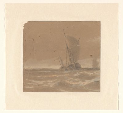 Segelfiskefartyg av Johannes Huygens (signed by artist)