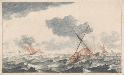 Strykning av seglet Ships at Sea (serie A) (serietitel) av Johannes Jacobsz van den Aveele (attributed to)