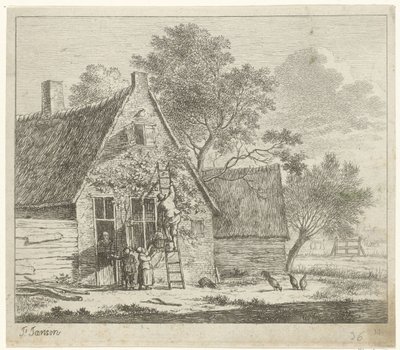 Gård med gård oktober De tolv månaderna (serietitel) De färgade teckningarna av de 12 månaderna (...) (serietitel) av Johannes Janson