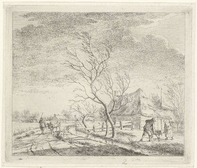 Landskap med gård och åker Mars De tolv månaderna (serietitel) De färgade teckningarna av de 12 månaderna (...) (serietitel) av Johannes Janson