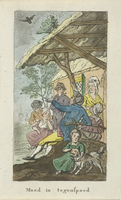 Figurer i skydd, på natten Mod i motgång (titel på objekt) av Johannes Jelgerhuis