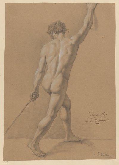 Stående manlig naken, sedd bakifrån (3:e pris 1812) av Johannes Joseph Maria Watrin