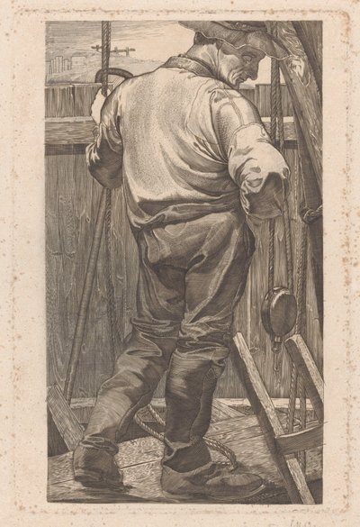 Arbetare vid ett trästaket av Johannes Josephus Aarts (signed by artist)