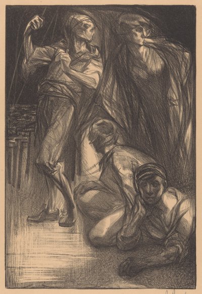 Död med två män och en kvinna av Johannes Josephus Aarts (signed by artist)