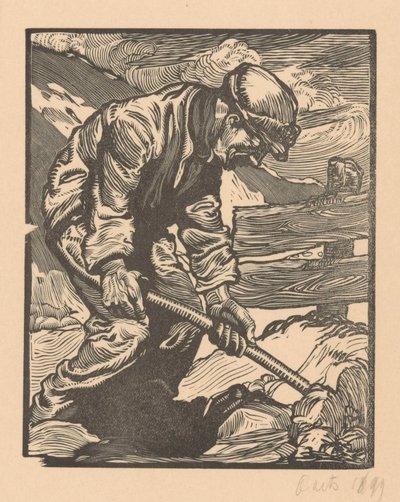 vallarbetare av Johannes Josephus Aarts (signed by artist)