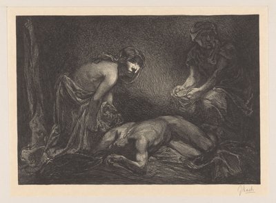 Judith och piga med huvudet och kroppen av Holofernes av Johannes Josephus Aarts (signed by artist)