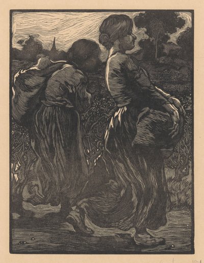 Två lantarbetare av Johannes Josephus Aarts (signed by artist)