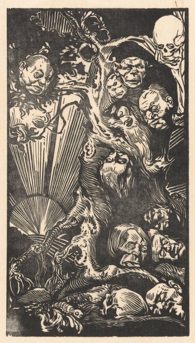 Träd med fantastiska huvuden av Johannes Josephus Aarts