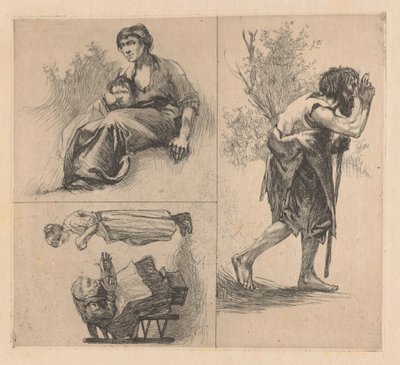 Tre föreställningar med människofigurer av Johannes Josephus Aarts