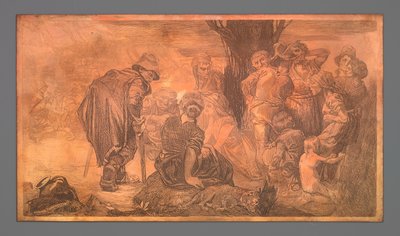 Grupp av män och kvinnor vid trädet av Johannes Josephus Aarts