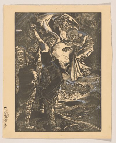 Macbeth och Banquo möter de tre häxorna av Johannes Josephus Aarts