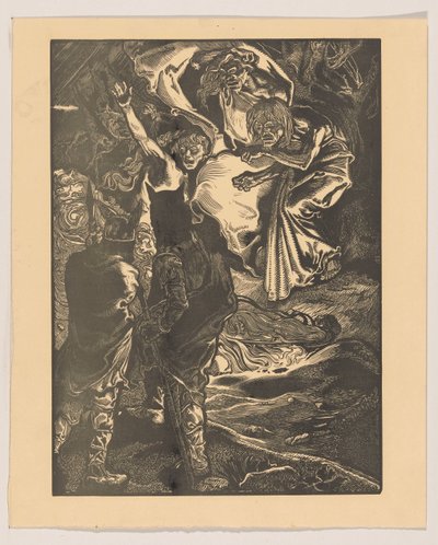 Macbeth och Banquo möter de tre häxorna av Johannes Josephus Aarts