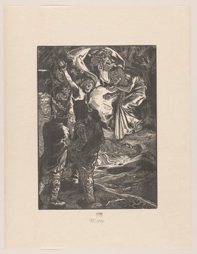 Macbeth och Banquo möter de tre häxorna av Johannes Josephus Aarts