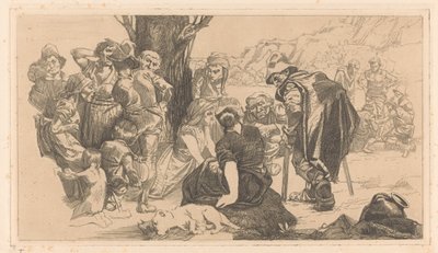 Män, kvinnor och barn vid ett träd av Johannes Josephus Aarts