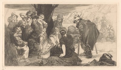 Män, kvinnor och barn vid ett träd av Johannes Josephus Aarts