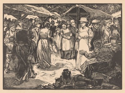 Marknadsscen med män och kvinnor av Johannes Josephus Aarts