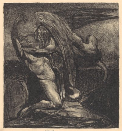Sfinx med livlös man av Johannes Josephus Aarts