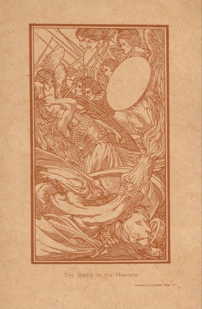 Strijd in the himmel The Battle in the Heavens (titel på objekt) av Johannes Josephus Aarts