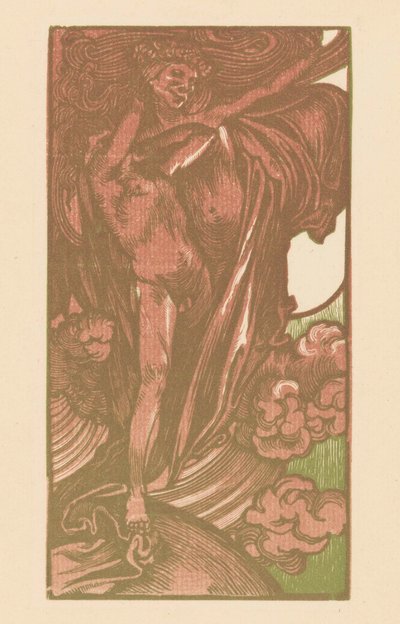 Kvinna och pojke i molnen av Johannes Josephus Aarts