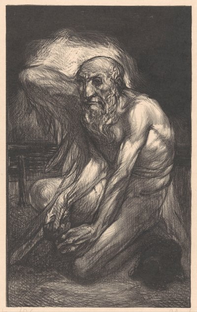 Sittande skäggig man med vingar av Johannes Josephus Aarts