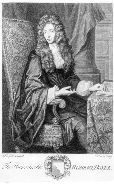 Den ärade Robert Boyle (1627-91) graverad av B. Baron av Johannes Kerseboom