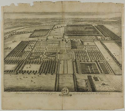 Acklam i Cleveland i County of Yorke, skylt 64 från Britannia Illustrata av Johannes Kip