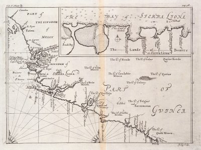 Karta över Sierra Leone, Afrika av Johannes Kip