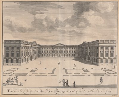 The North Prospect of the New Quadrangle of Christ Church i Oxford av Johannes Kip after Leendert Knijff