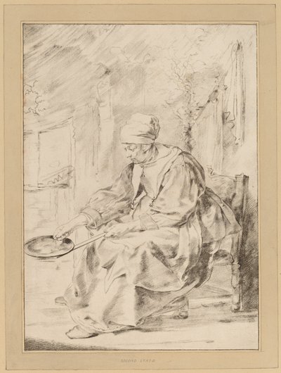 Pannkakskvinna, 1768. av Johannes Kornlein