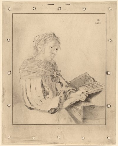 Ung flicka vid tangentbordet, 1767. av Johannes Kornlein