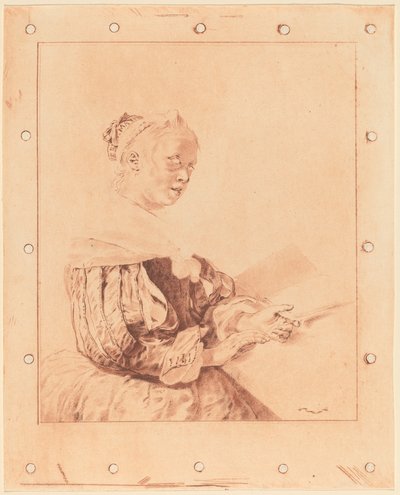 Ung flicka vid tangentbordet, 1767. av Johannes Kornlein