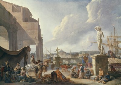 italienska hamnen av Johannes Lingelbach