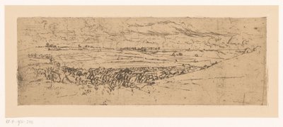 Böljande landskap med by av Johannes Löhr
