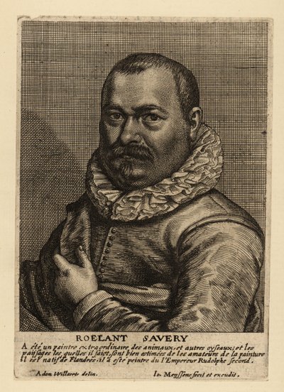Porträtt av Roelant Savery, Flandernfödd holländsk guldåldersmålare av Johannes Meyssens