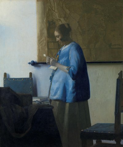 Kvinna i blått som läser ett brev Kvinna som läser ett brev av Johannes Vermeer