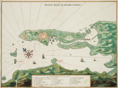 Karta över Puerto Rico av Johannes Vingboons