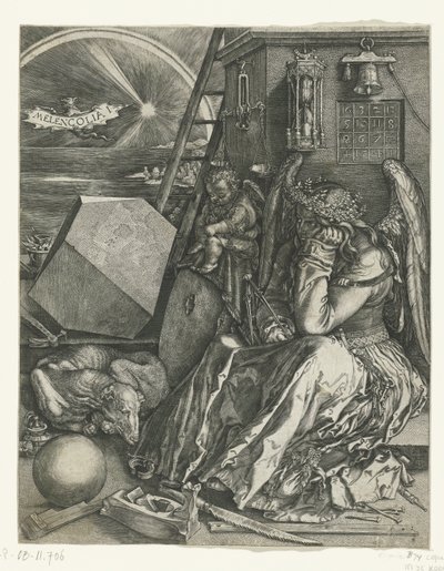 Melankoli Melencolia I (titel på objekt) av Johannes Wierix